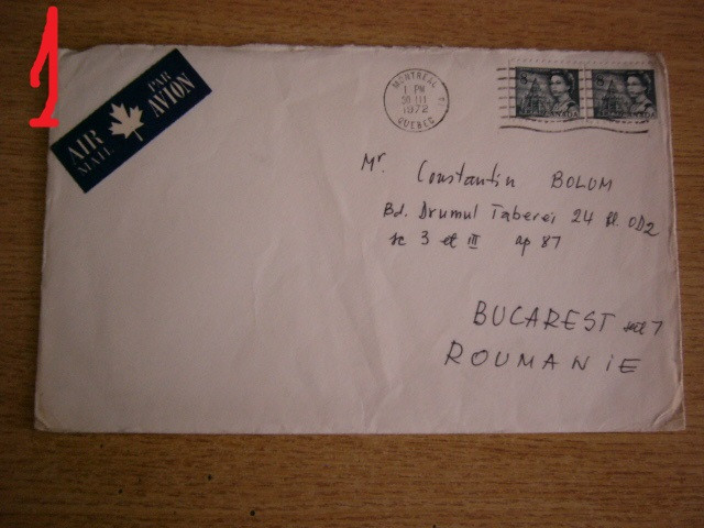 D11 - 1972 - Circulatie postala - Canada - Romania