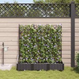 vidaXL Jardiniere Gradina cu Irigatie, 3 buc, Negru, 120x40x126cm, Rattan, Interior/Exterior, Plastic