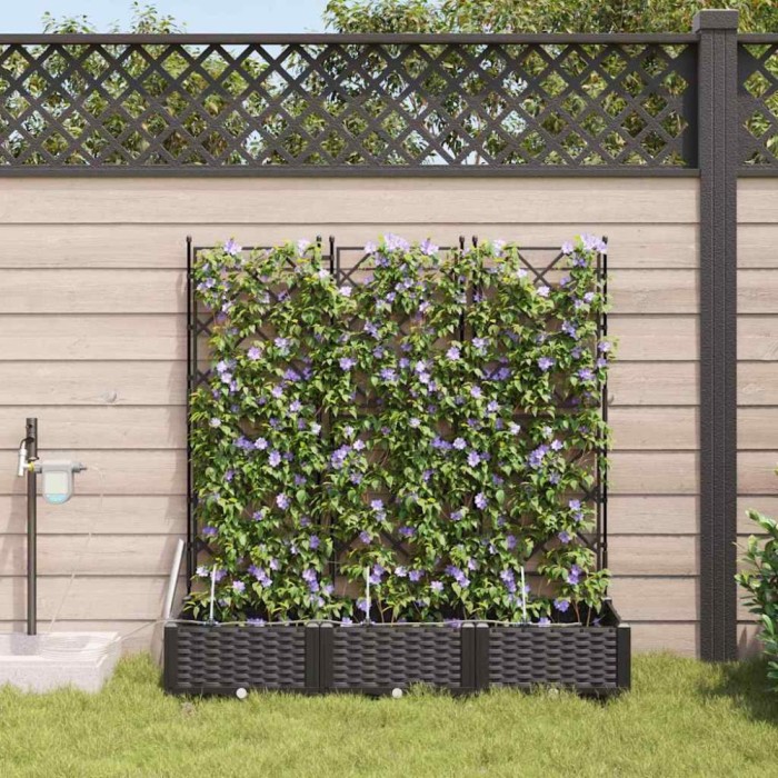 vidaXL Ghivece de Grădină 1 buc Negru 120 x 40 x 126 cm Plastic