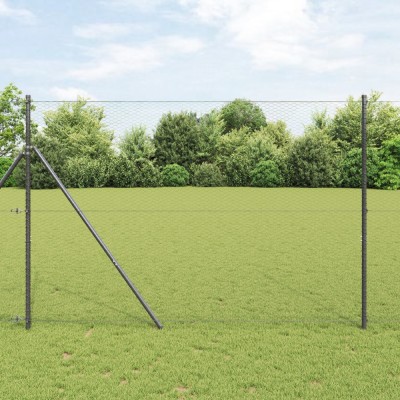 vidaXL Gard hexagonal Gri 1,6x10 m Oțel foto