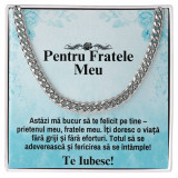 Cadou Lantisor cu mesaj pentru frate, cutie bijuterii si card incluse