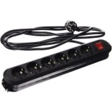 Prelungitor SMART 6xCEE7/3 PC, cu intrerupator, lungime cablu 3 m, Bachmann