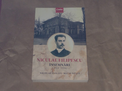 NICOLAE POLIZU-MICSUNESTI - NICULAE FILIPESCU insemnari 1914 - 1916 foto