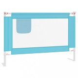 Cumpara ieftin Balustrada de protectie pat copii, albastru, 100x25 cm, textil