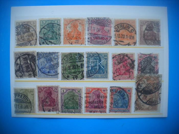 HOPCT LOT NR 470 GERMANIA REICH -18 TIMBRE VECHI STAMPILATE