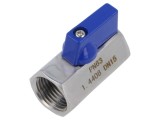 Supapă cu bilă PNEUMAT 46mm oțel AISI 316 PTFE pentru lichide și gaze