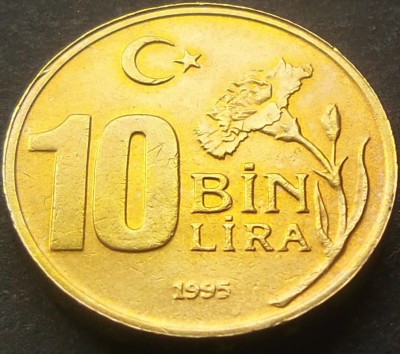 Moneda 10 BIN LIRA - TURCIA, anul 1995 *Cod 2509 foto