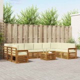 vidaXL Seturi de canapele 11 pcs Natural și Crem Lemn Solid de Acacia 3375585