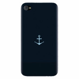 Husa silicon pentru Apple Iphone 4 / 4S, Blue Navy Anchor Illustration Flat