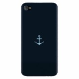 Husa silicon pentru Apple Iphone 4 / 4S, Blue Navy Anchor Illustration Flat