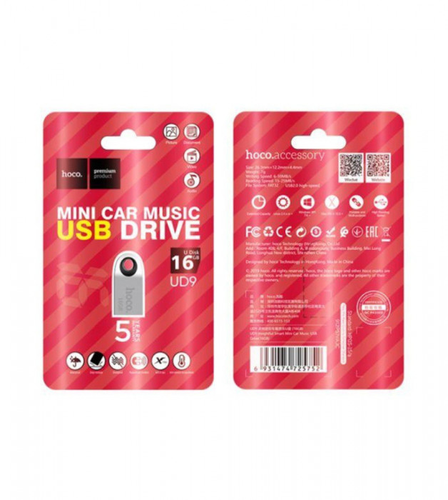 HOCO UD9 flash USB Mini Premium Stick unitate de memorie-Capacitate 16GB