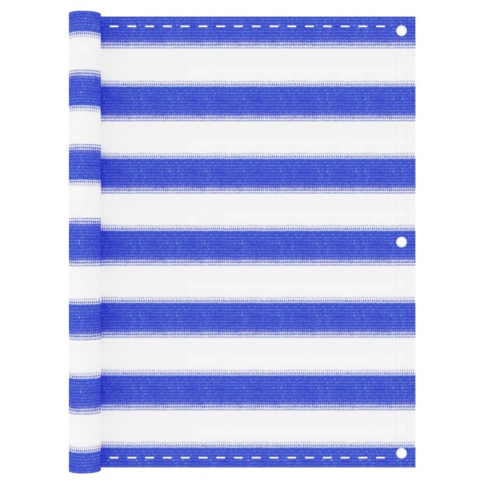 vidaXL Paravan de balcon,albastru și alb, 75 x 500 cm, HDPE