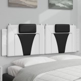 Pernă pentru tăblie pat, alb și negru, 160cm, piele artificială