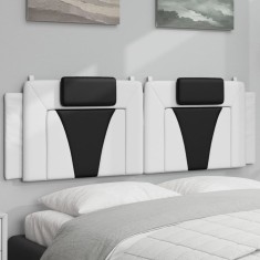 vidaXL Pernă pentru tăblie pat, Viana, alb și negru, 160cm, piele artificială 374803
