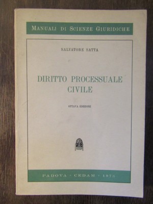 DIRITTO PROCESSUALE CIVILE-SALVATORE SATTA foto