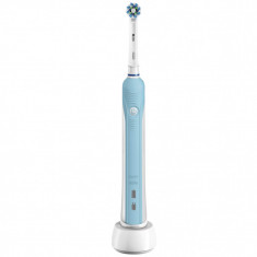 Periuta de dinti electrica Oral-B PRO500 Cross Action, 8800 oscilatii, 1 program, 1 capat, Alb/Albastru