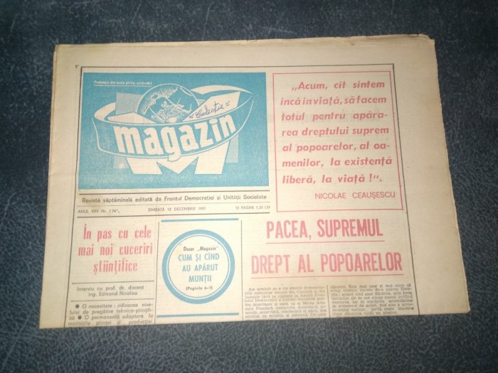 REVISTA MAGAZIN 12 DECEMBRIE 1981
