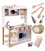 Bucatarie de jucarie LULILO din lemn pentru copii, cu accesorii incluse, 68 cm x 25.5 cm x 85 cm