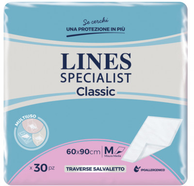 Aleze Protectii pentru pat Lines Specialist Classic, marimea M, 60x90 cm, 30 bucati foto