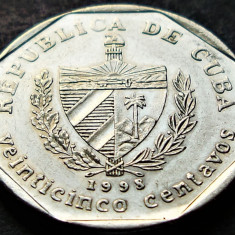 Moneda exotica 25 CENTAVOS - CUBA, anul 1998 * cod 1795 B