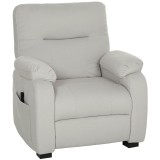 HOMCOM Fotoliu relax electric fotoliu reclinabil port USB suport picioare buzunare laterale telecomandă 96x90x103cm crem | Aosom Romania