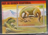 GUINEA ECUATORIALA 1978 ANIMALE PREISTORICE DINOZAURI, Nestampilat