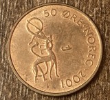 C50 - Moneda foarte veche - Norvegia - 50 ore - 2001