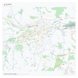 Harta decorativa pentru perete Cluj-Napoca, 125x125 cm, PVC rezistent la apa