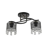 Lustra Clasica Elegance Klausen Lustros PL2 2xE27 Metal Negru si Sticla 41x23x26 cm Corp Iluminat Interior pentru Living Dining Hol Design Rafinat