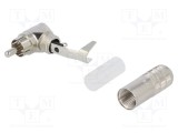 Conector RCA mufă tată unghi 90&deg; lipire argint SWITCHCRAFT 7,36mm