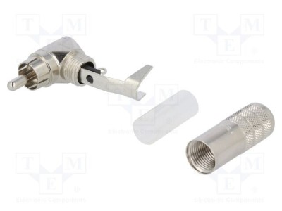 Conector RCA mufă tată unghi 90&amp;deg; lipire argint SWITCHCRAFT 7,36mm foto