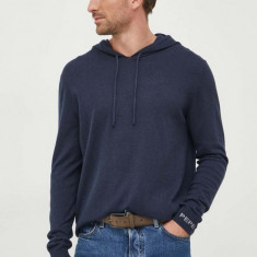 Pepe Jeans pulover din amestec de lana Andre barbati, culoarea albastru marin, light