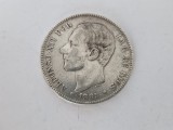 Spania 5 Pesetas 1885 Argint- 25 grame.