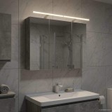 vidaXL Dulap cu oglindă pentru baie Gri din beton 100 x 14,5 x 70 cm 889130