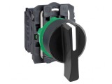 Comutator Rotativ 22mm 3NO Negru fără IP66