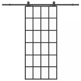 Cumpara ieftin Usa glisanta cu set de feronerie neagra 90x205 cm Sticla ESG