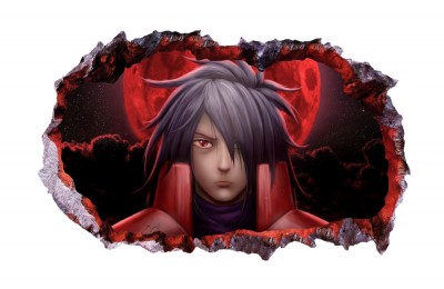 Sticker decorativ, Gaura in perete 3D, Anime, 85 cm, 1015STK foto
