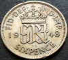 Moneda istorica 6 (six) PENCE - Marea Britanie / ANGLIA, anul 1948 * cod 3170, Europa