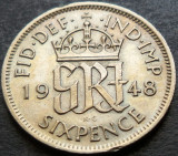 Cumpara ieftin Moneda istorica 6 (six) PENCE - Marea Britanie / ANGLIA, anul 1948 * cod 3170, Europa