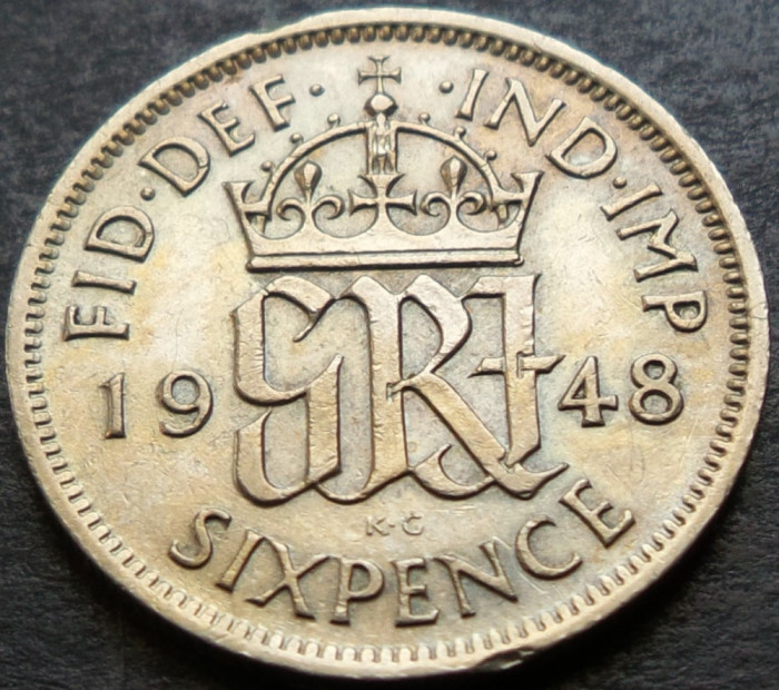 Moneda istorica 6 (six) PENCE - Marea Britanie / ANGLIA, anul 1948 * cod 3170