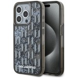 Husa Karl Lagerfeld iPhone 15 Pro Max Hardcase Liquid Glitter, Monogram, negru, KLHCP15XLKLGKCCK
