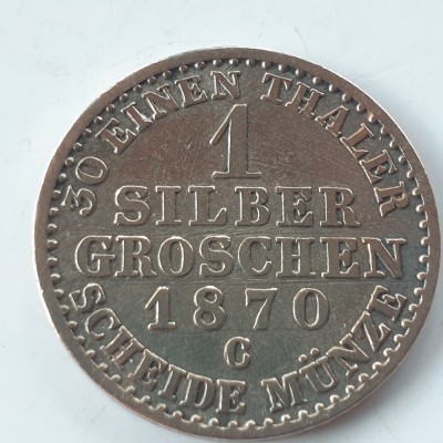Germania Prusia 1 groschen 1870 C/ Frankfurt argint William l foto