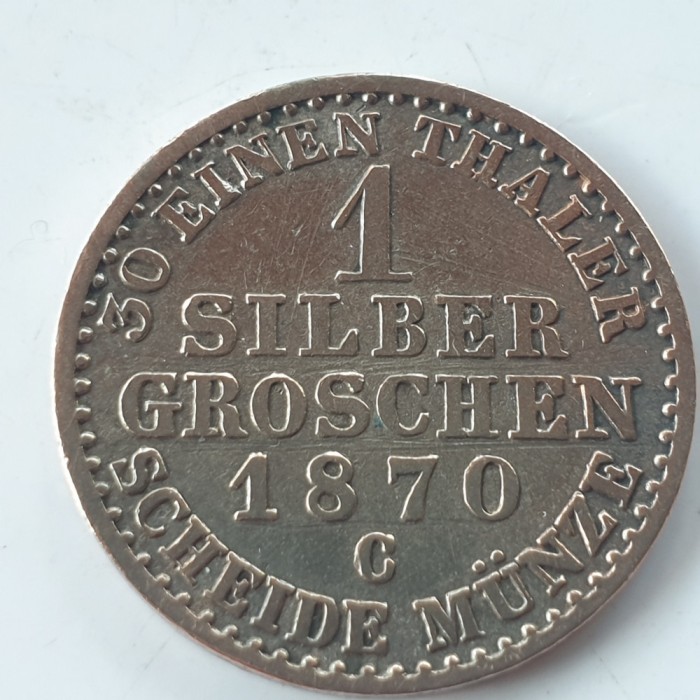 Germania Prusia 1 groschen 1870 C/ Frankfurt argint William l