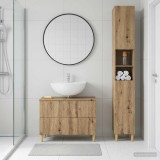 Cumpara ieftin Set de dulapuri pentru baie, 2 piese DELFT Stejar Artizanal