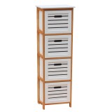 Cumpara ieftin Comoda 4 sertare din lemn natur si mdf alb Talas 32x30x109 cm