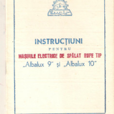 Instructiuni pentru masinile de spalat rufe albalux 9 si 10