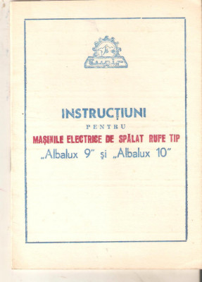 Instructiuni pentru masinile de spalat rufe albalux 9 si 10 foto