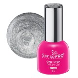 Cumpara ieftin Oja Semipermanenta One Step Brilliant Gel SensoPRO Milano 8ml, Silver Time #75