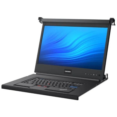 KVM Switch Second Hand, 8 porturi Lenovo CAT5 (1754A1X ) + Monitor 18.5 Inch Standard Media Console (17238BX) + Keyboard foto