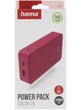 Hama Powerbank Colour 20 20000mah Usb-c+usb-a Red